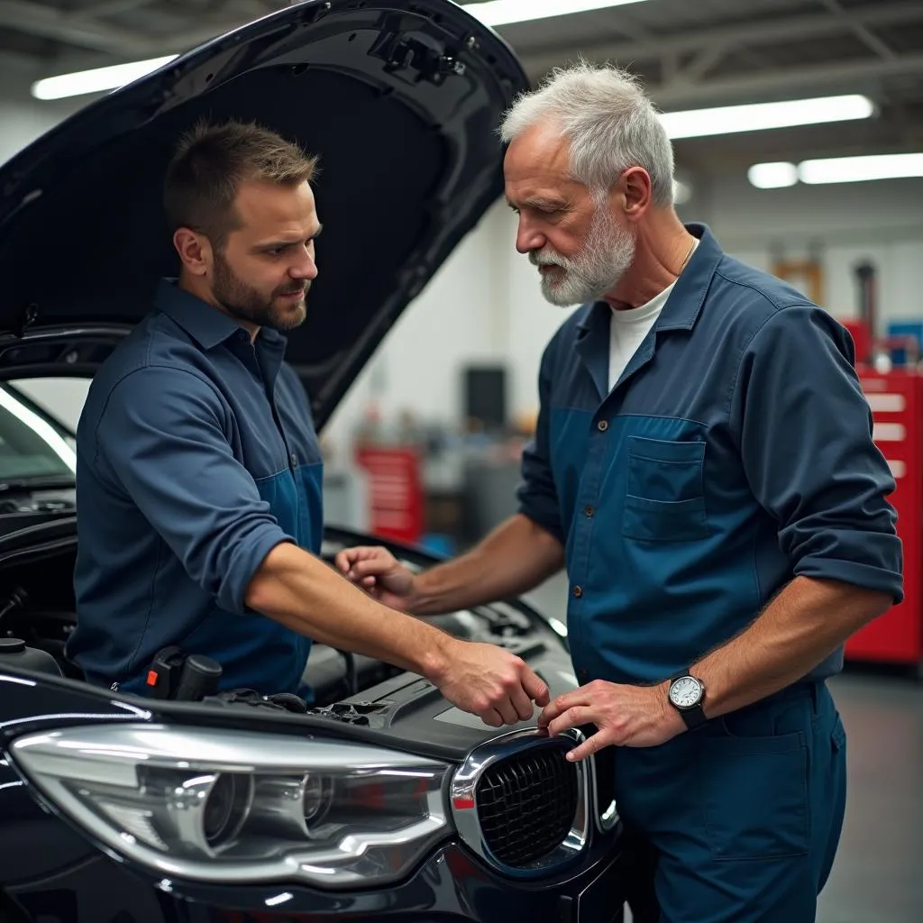 Mechanic Explaining Car Issue