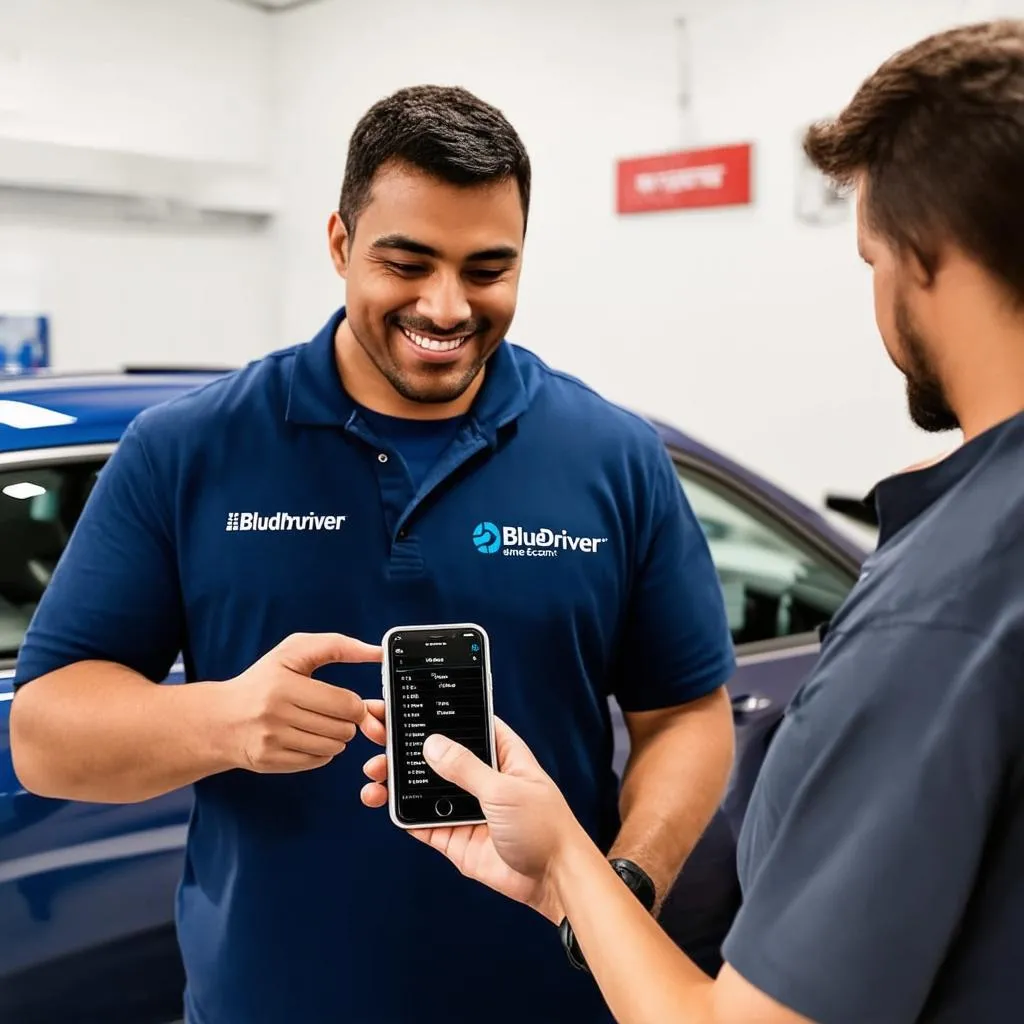 Mechanic Helping Customer