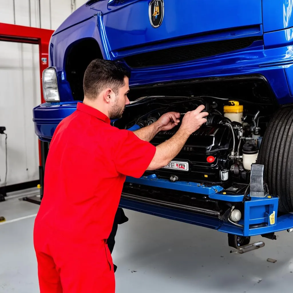 mechanic inspecting a used car