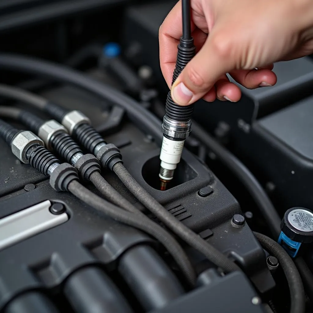 Mechanic Inspecting VW Ignition System