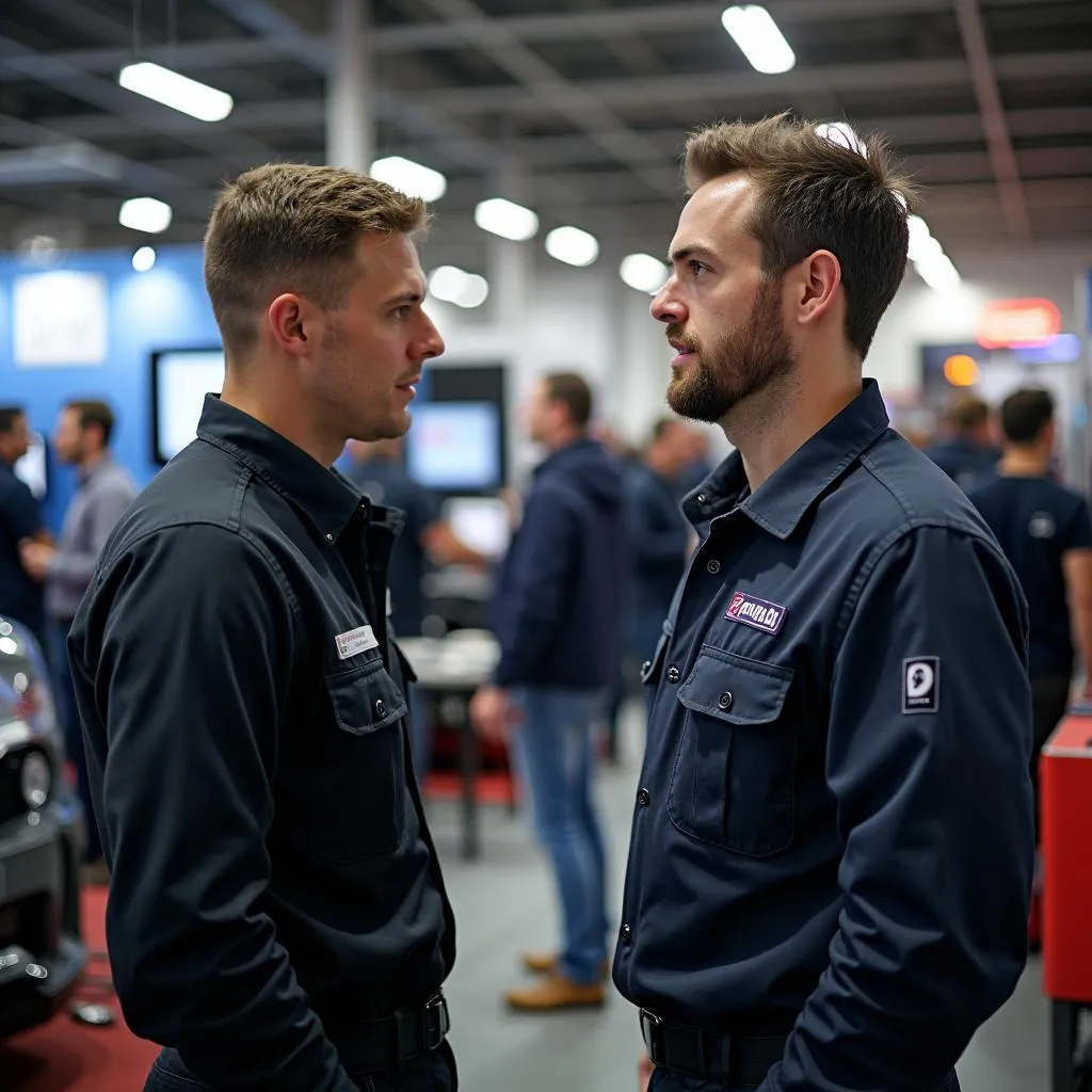 Mechanic Networking at Industry Event