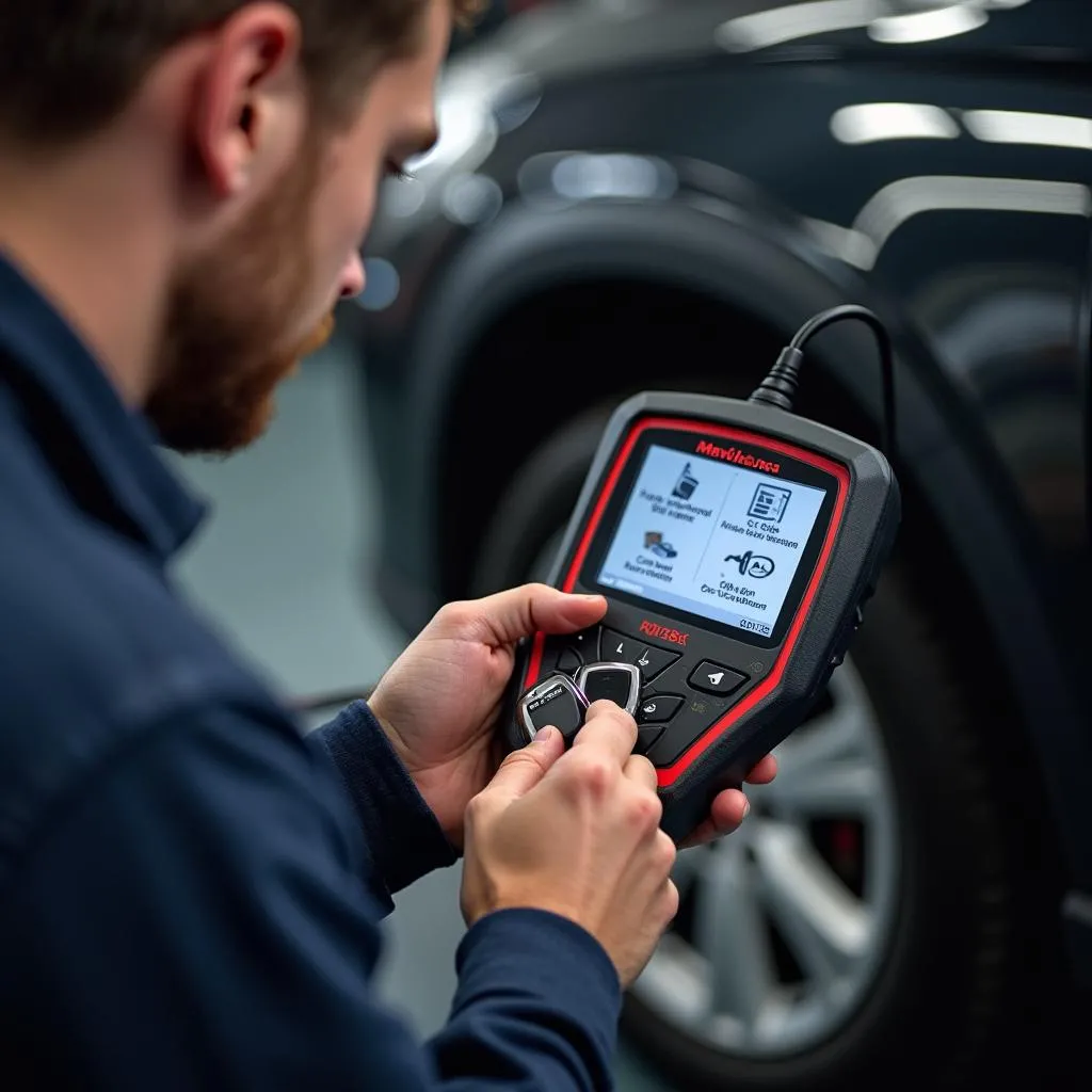 Mechanic programming a MyRano key fob