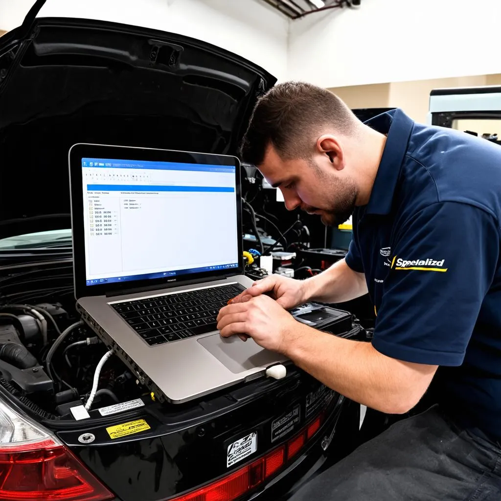 Mechanic Reprogramming Car's ECU