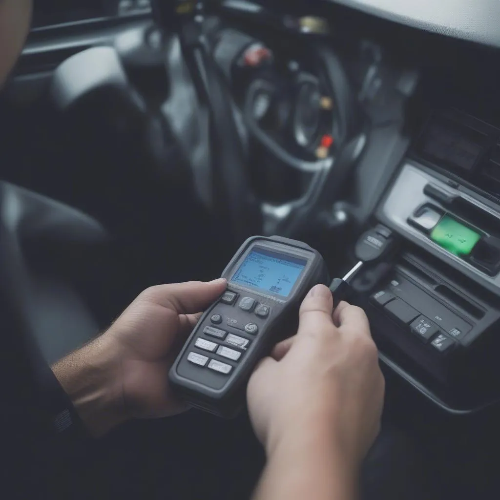 Mechanic Resetting Car Seat Settings