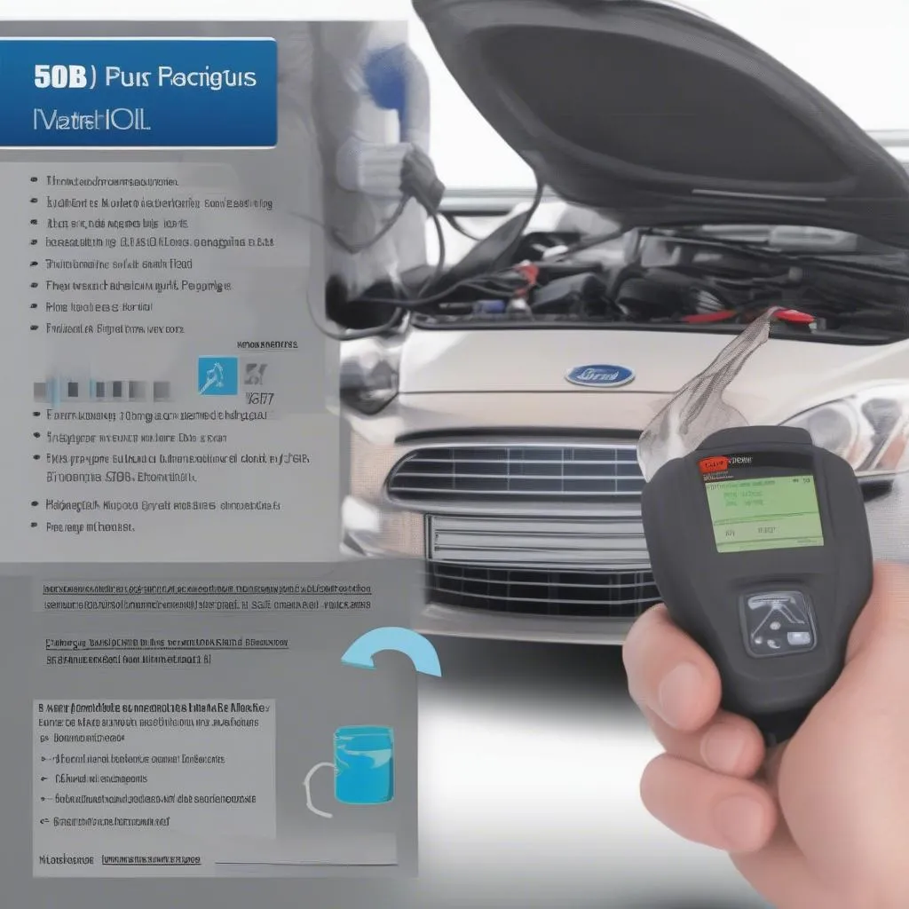 Mechanic using a 327 scan tool to diagnose a rough idle in a Ford Focus