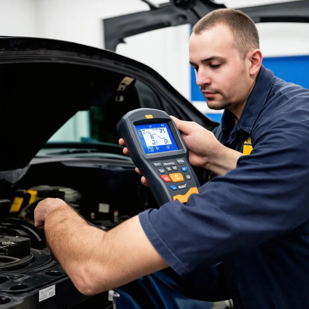 Mechanic Using a Car Scanner