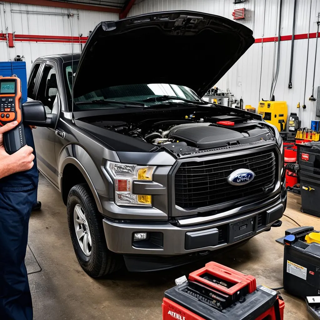 Mechanic using Autel MaxiSys