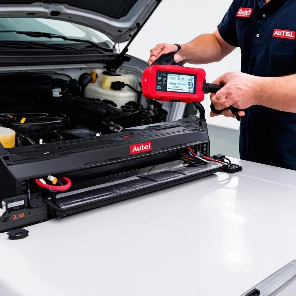 Mechanic Using Autel X-Star Range Extender