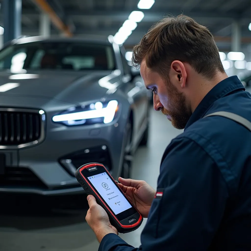 Mechanic Using Bosch MasterTech Scan Tool