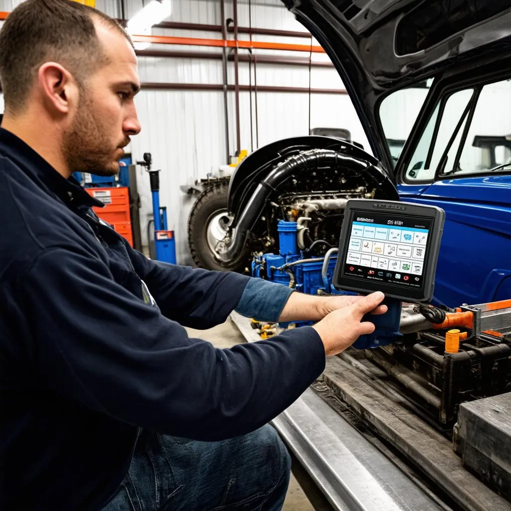 Mechanic Using Diagnostic Computer