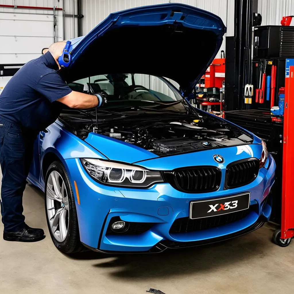 Mechanic Using Ease X_3 on BMW