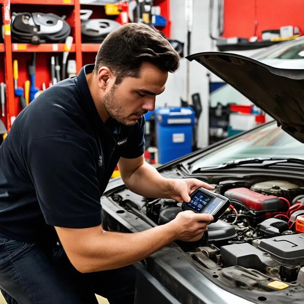 Mechanic Using Innova 3100