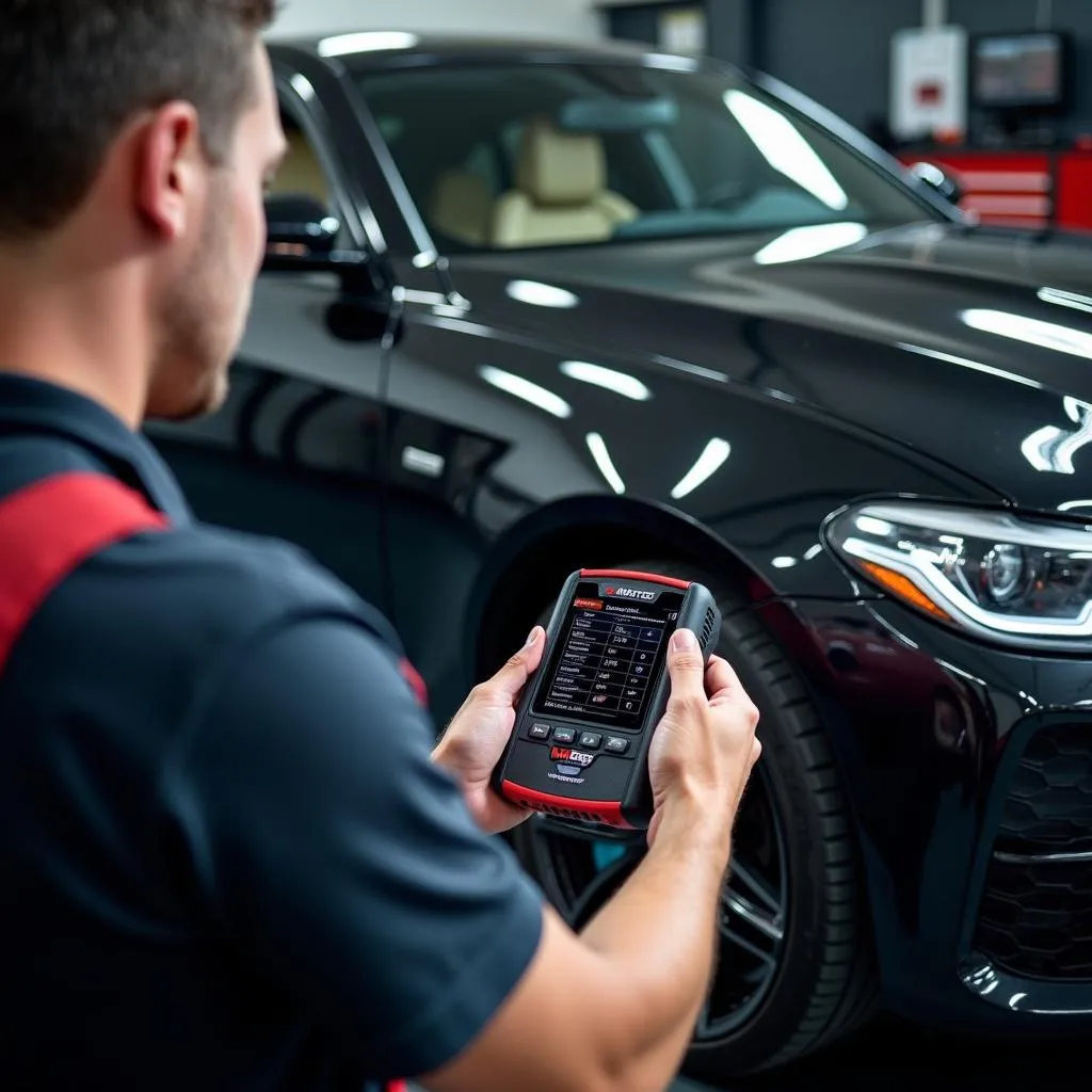 Mechanic Using Matco Maximus 2.0 on a European Car