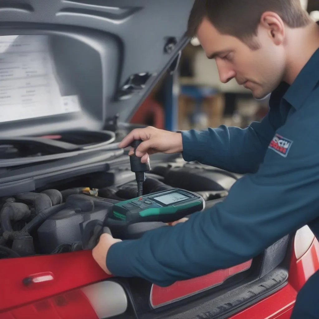 Mechanic using OBD1150