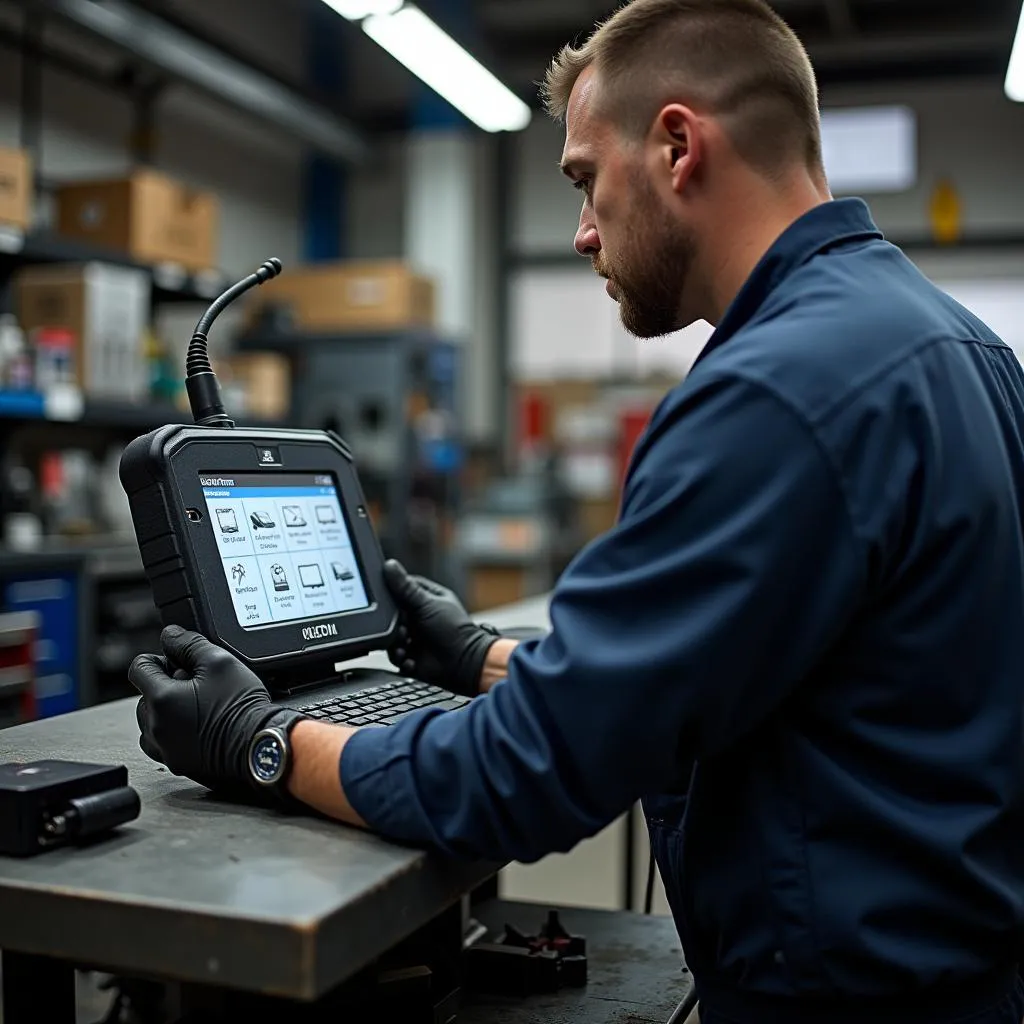 Mechanic Using OEM GM Scan Tool on Buick Regal