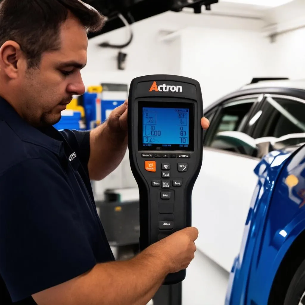 Mechanic Using Actron CP9690