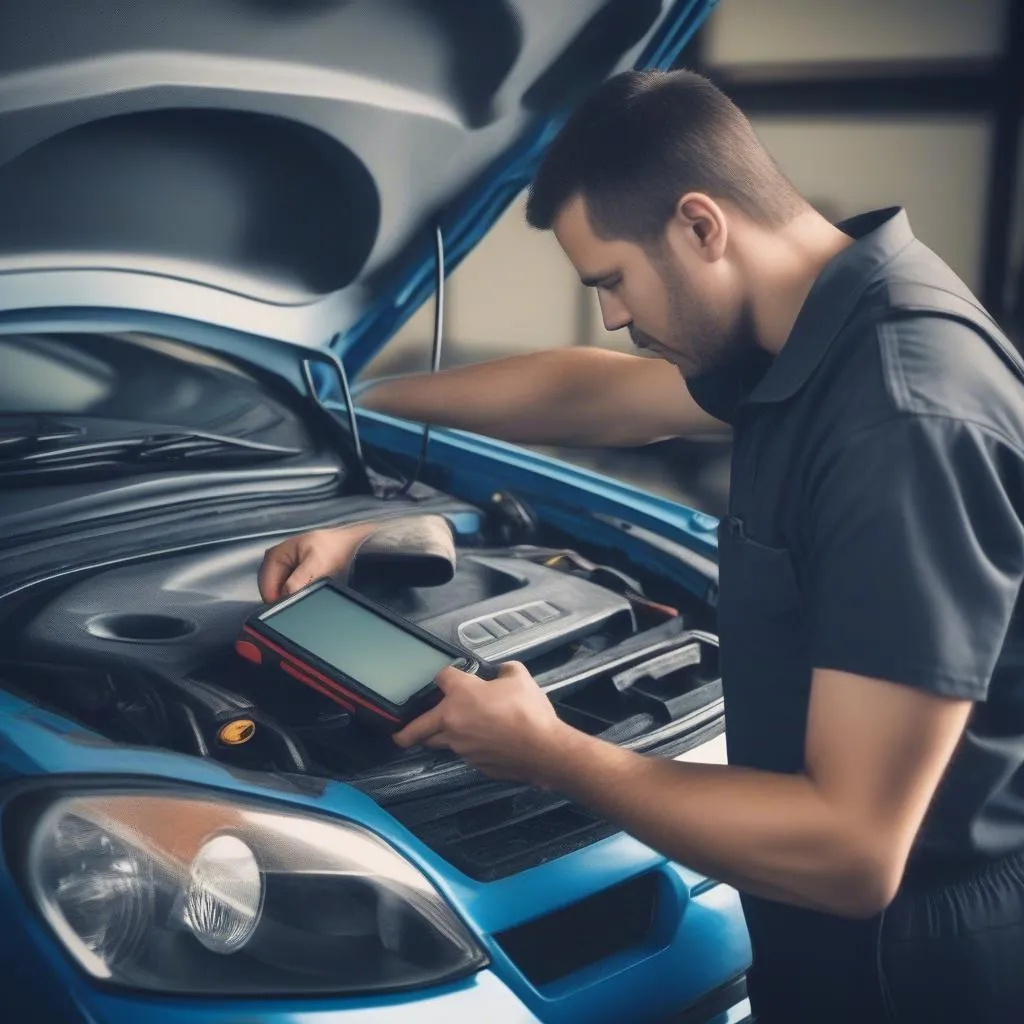 Car Diagnostic Tool in Use