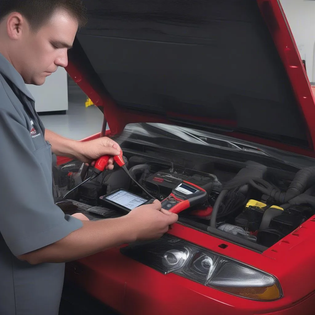 Mechanic Using Snap-on Solus Ultra