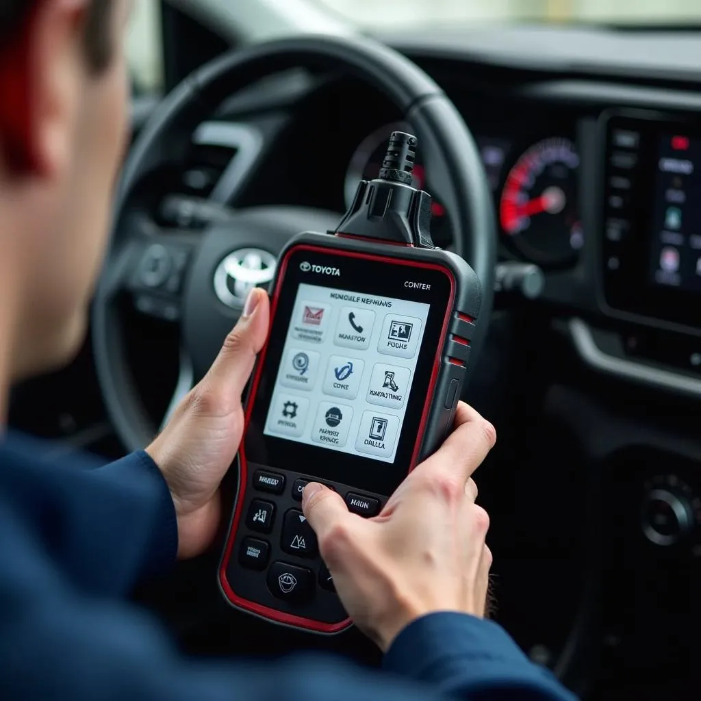 Mechanic Using Toyota Scan Tool