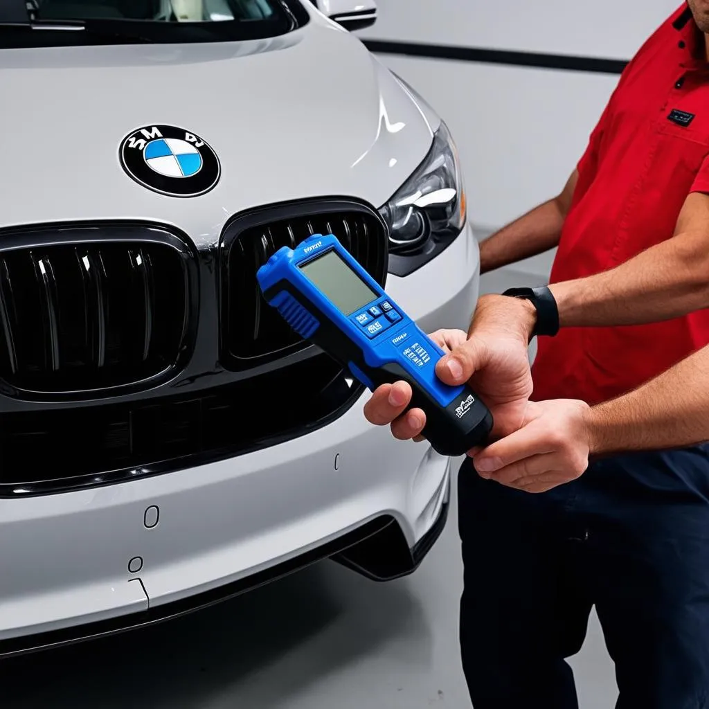 Mechanic Using YA3140 on BMW