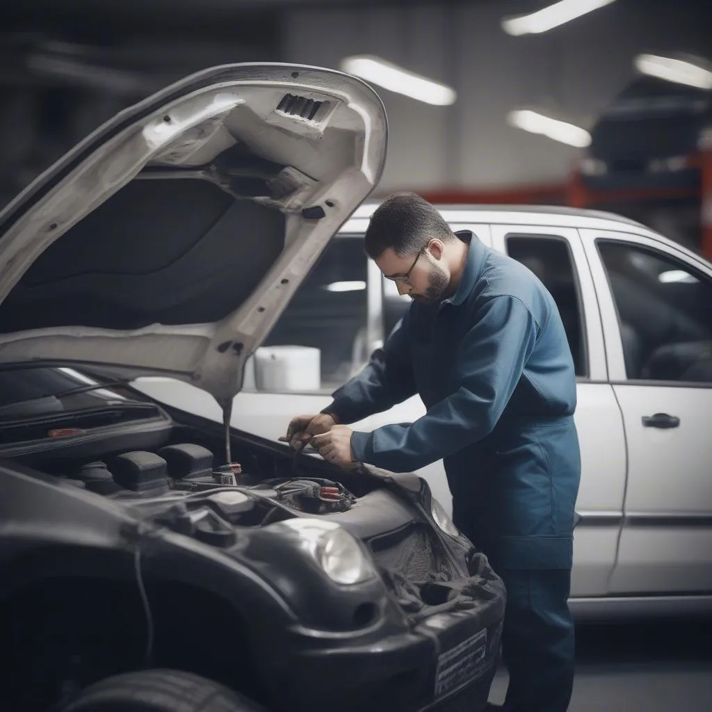 Mechanic working