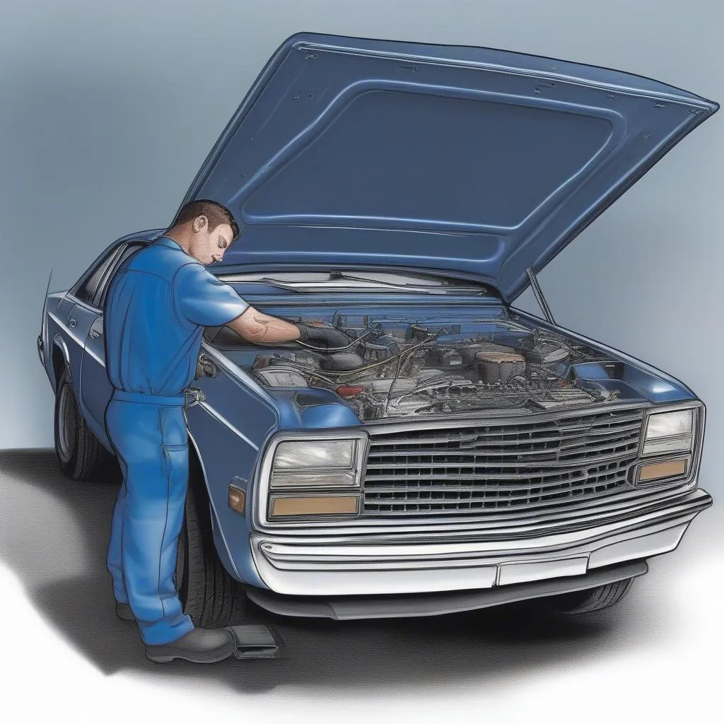 Mechanic Working on a Car's Electrical System