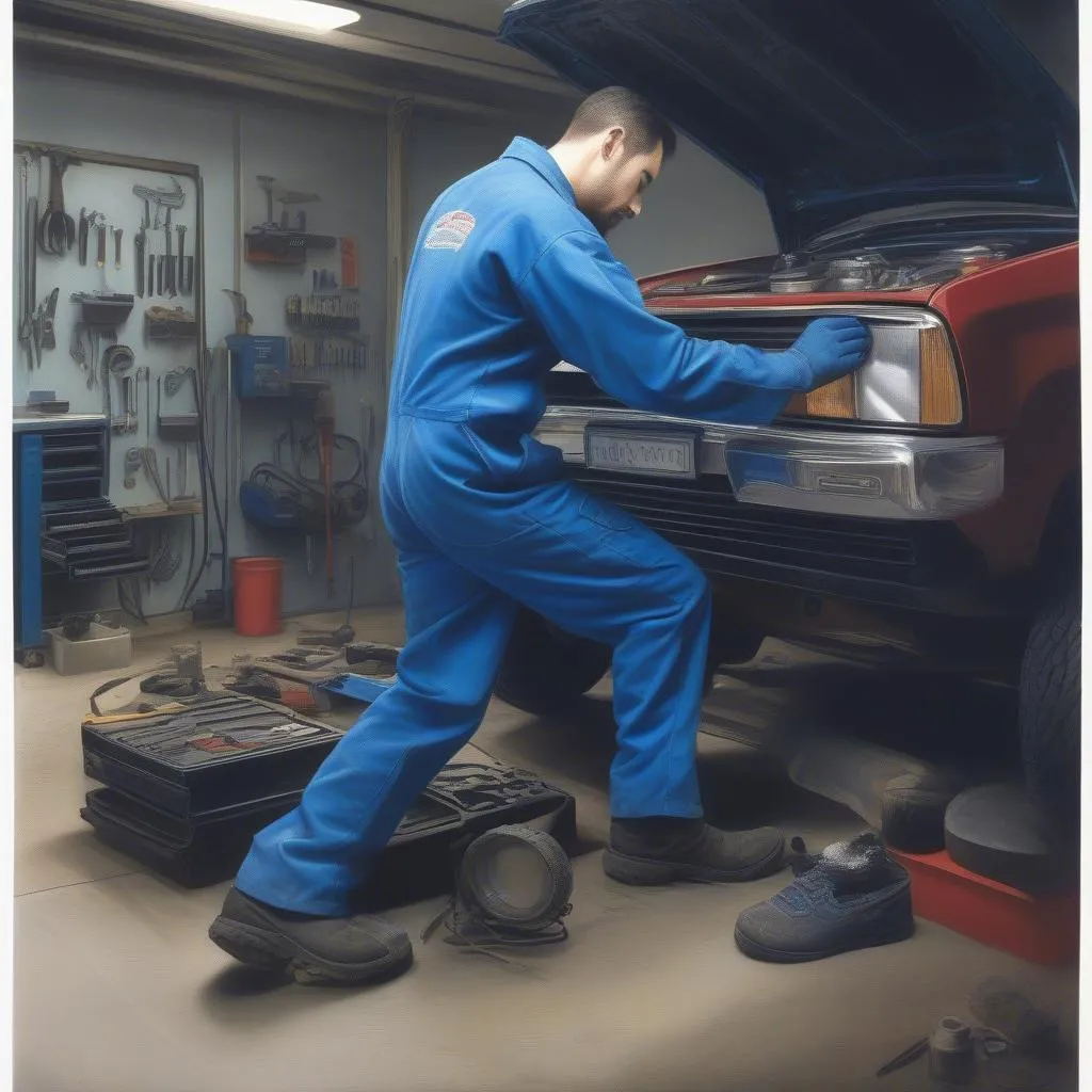 car repair shop interior