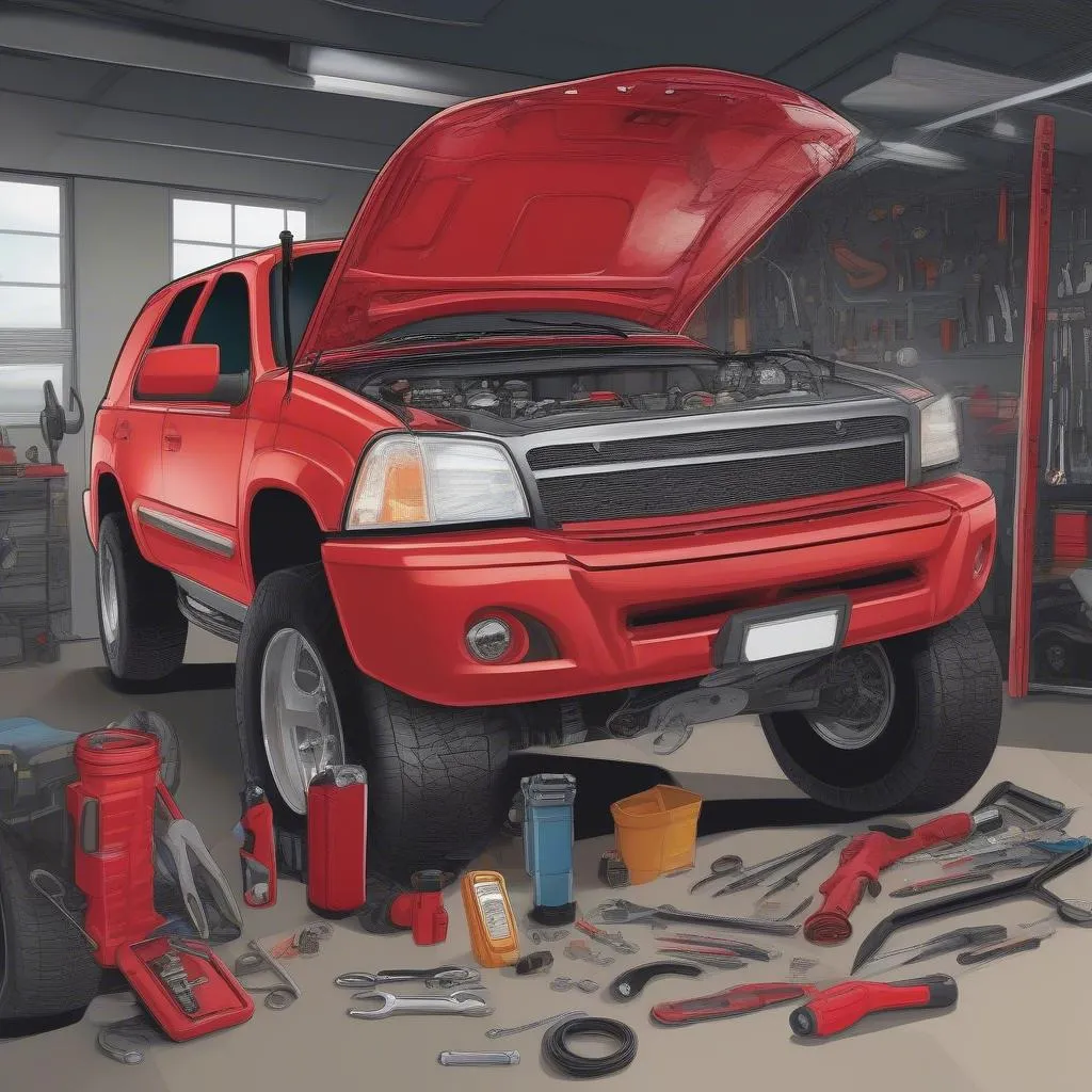 Mechanic inspecting a car engine