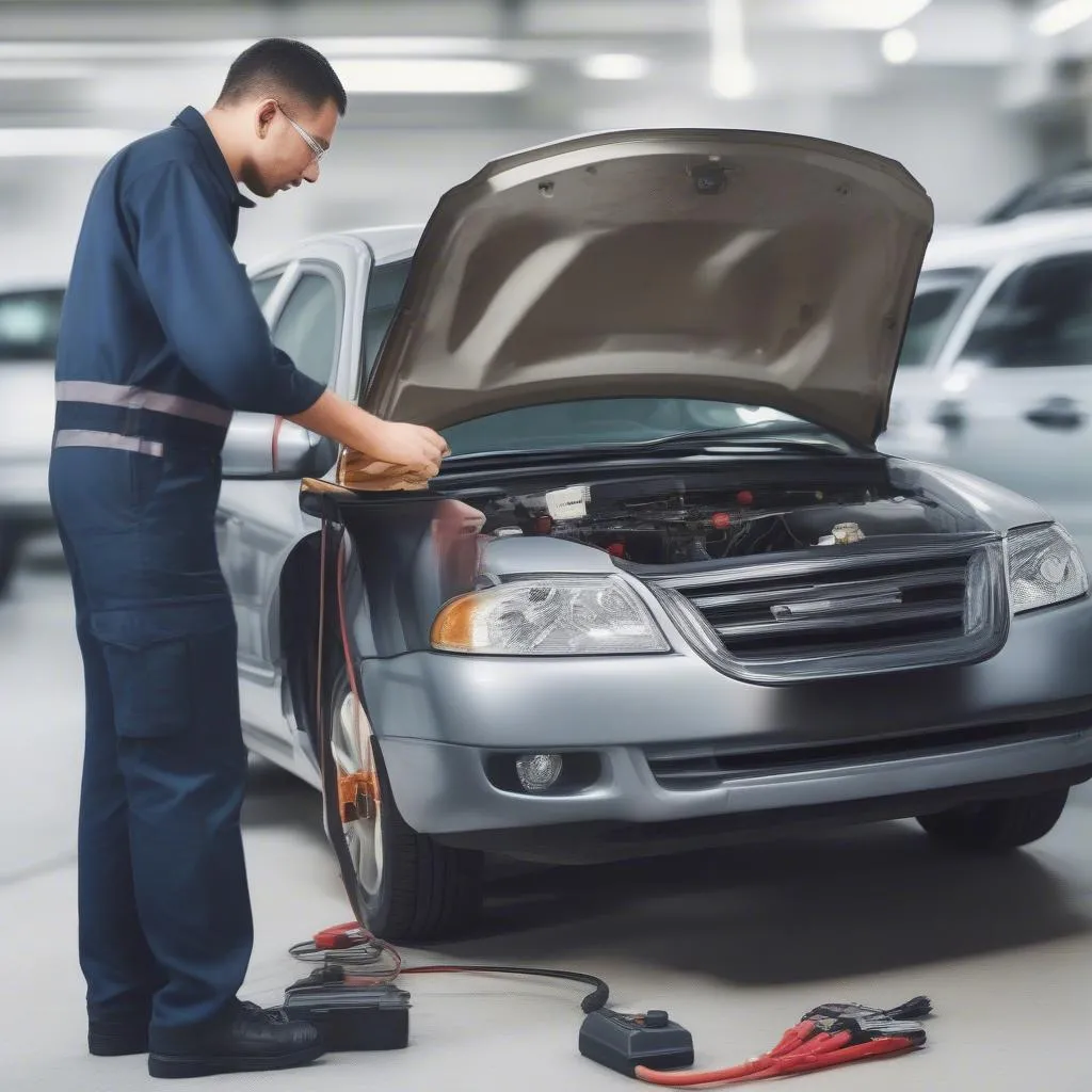 Mechanic Checking Car