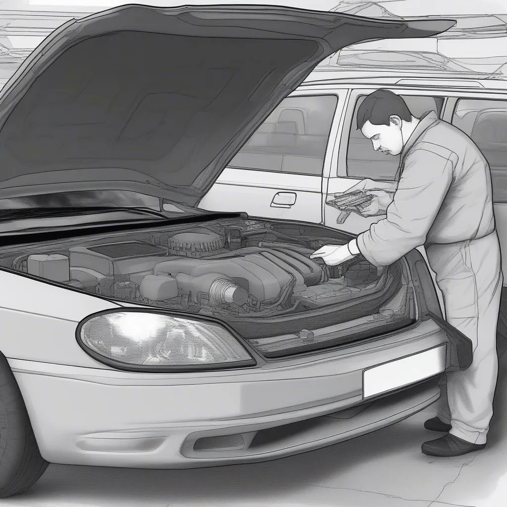 Mechanic Inspecting Airbag System