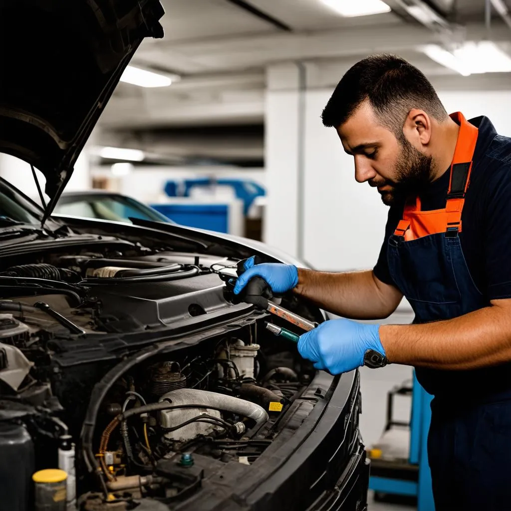 Mechanic with tools