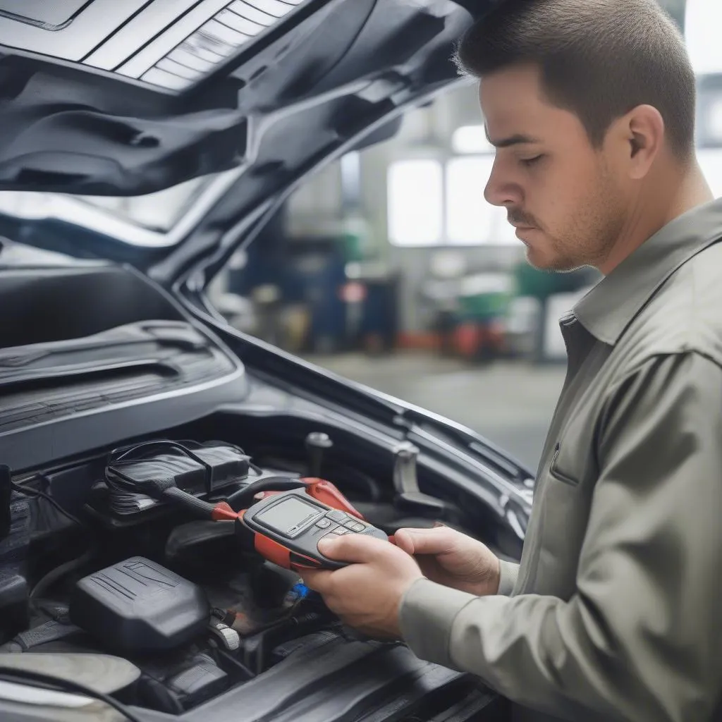 Mechanic Using OBD2