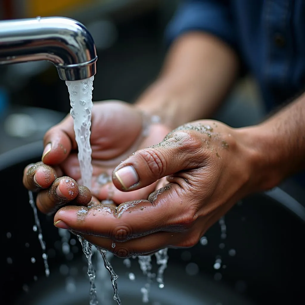 Mechanics Washing Hands