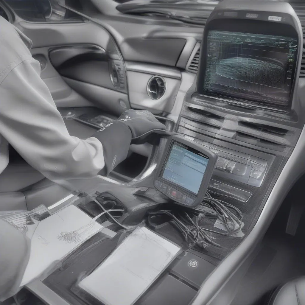 Mercedes-Benz car diagnostics using a Deluxe Scan Tool