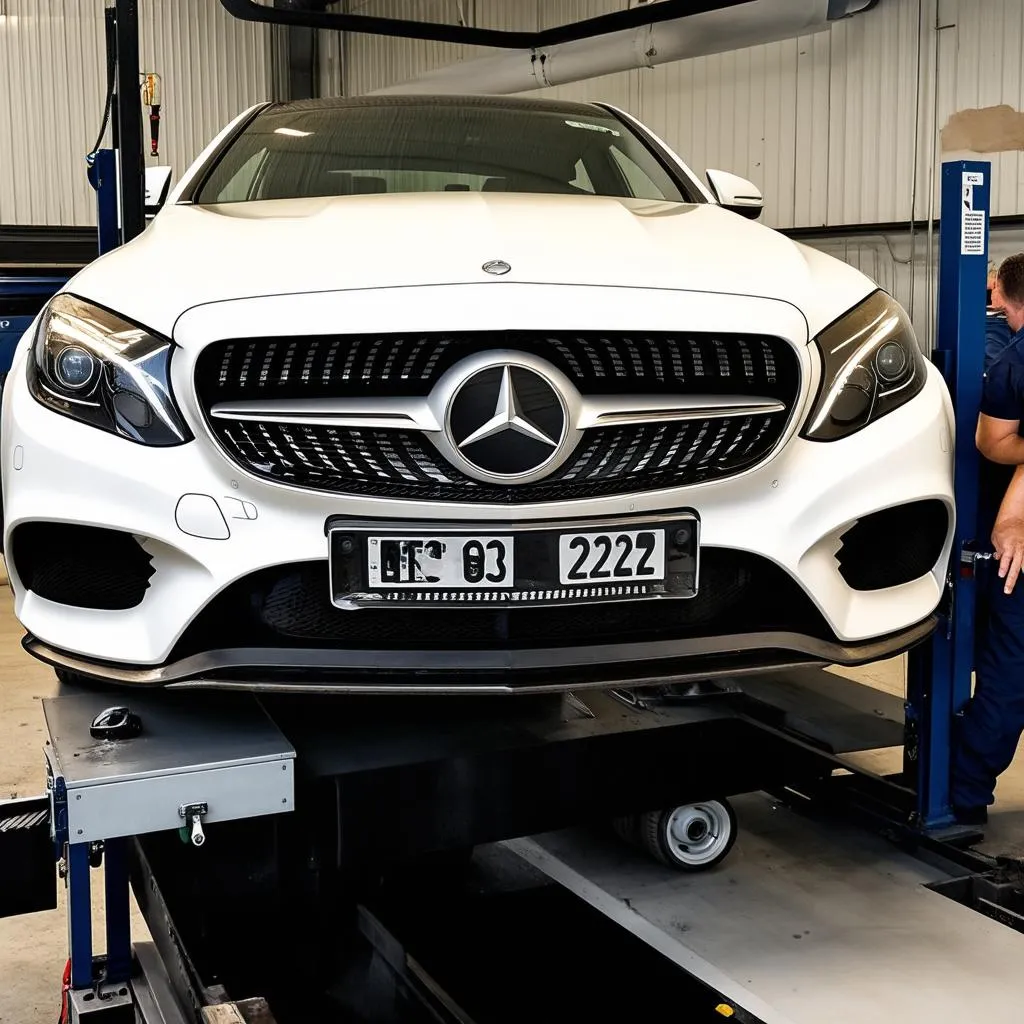 Mercedes-Benz Car on Lift