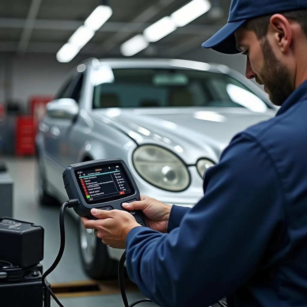 Mercedes Diagnostic Scan Tool connected to an E430