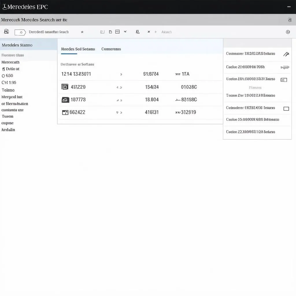 Mercedes EPC software interface