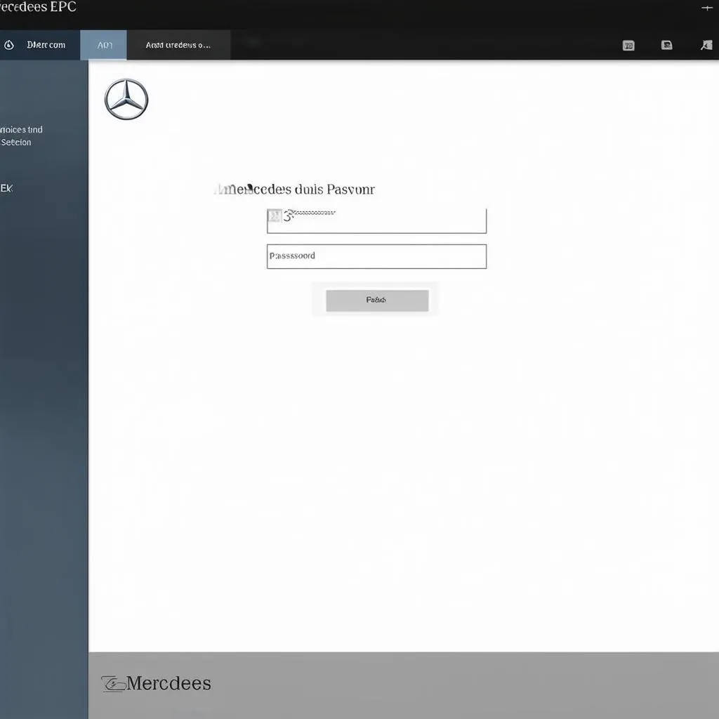 Mercedes EPC Login Screen