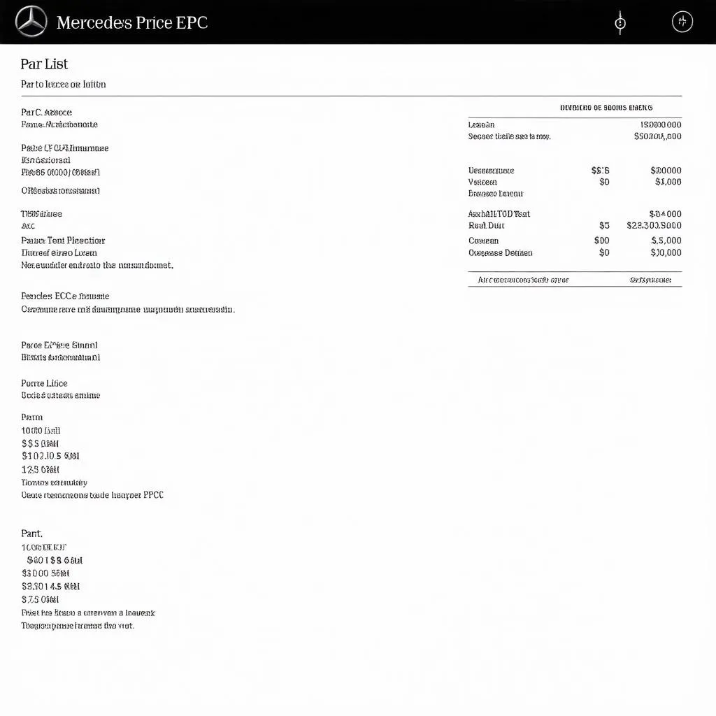 Mercedes EPC Price List