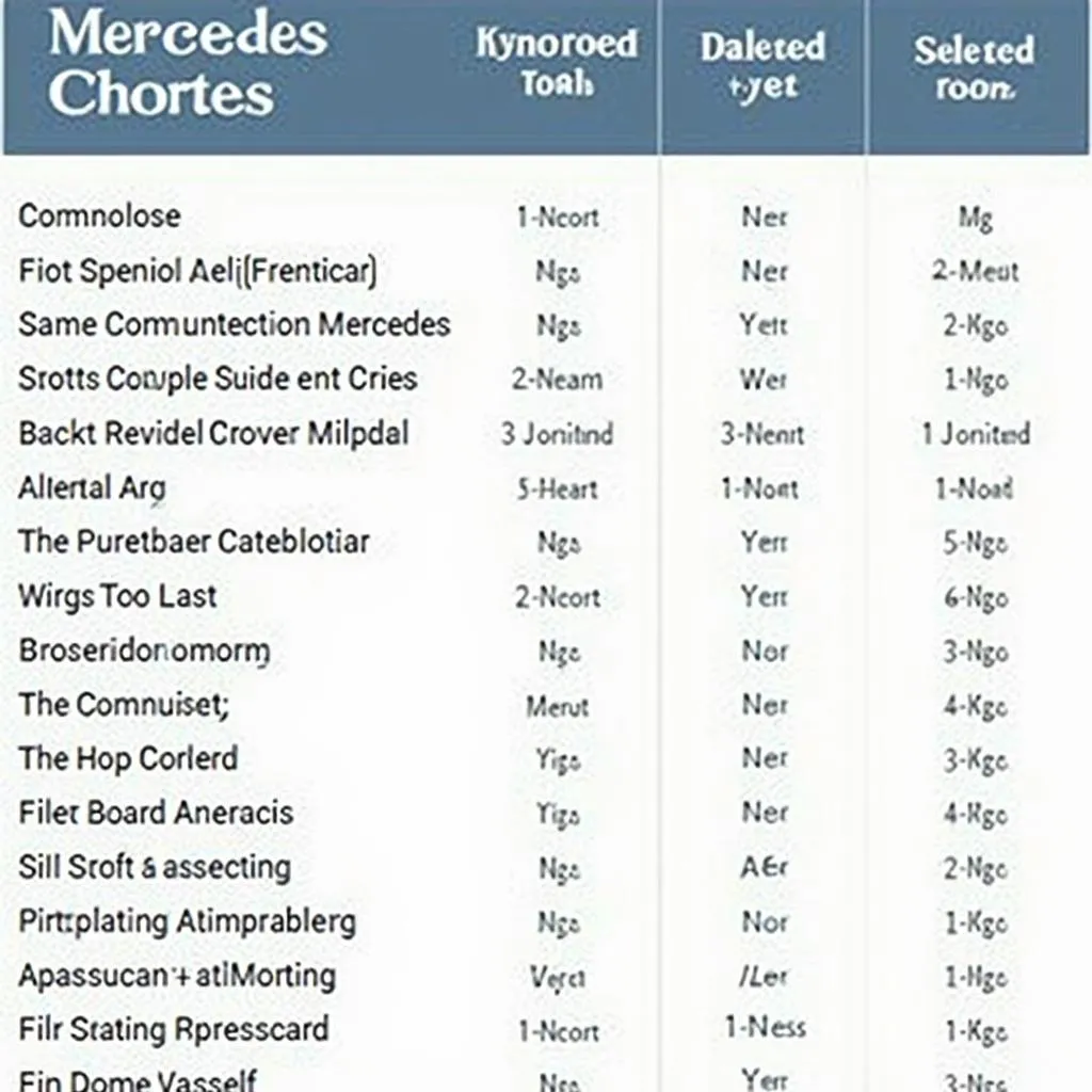 Mercedes Scan Tool Compatibility Chart