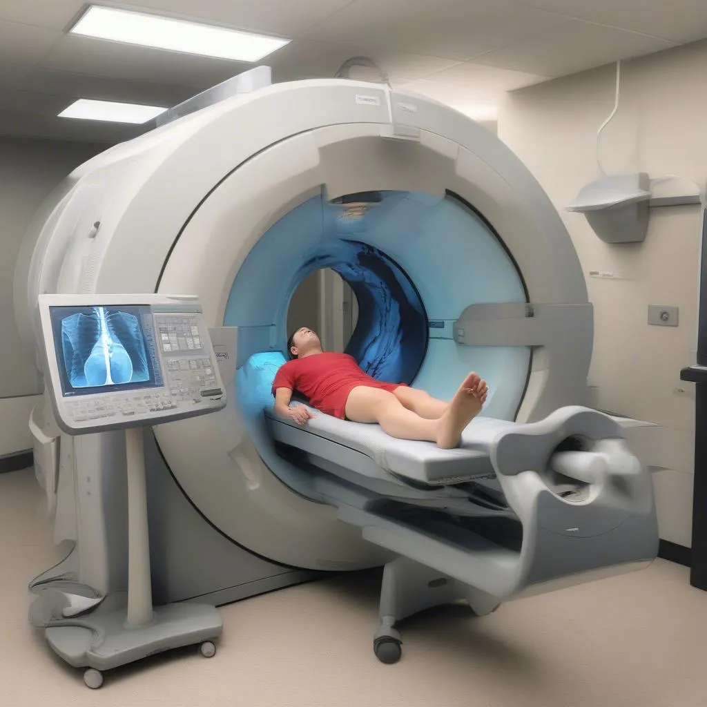 Patient Undergoing Middle Ear CT Scan