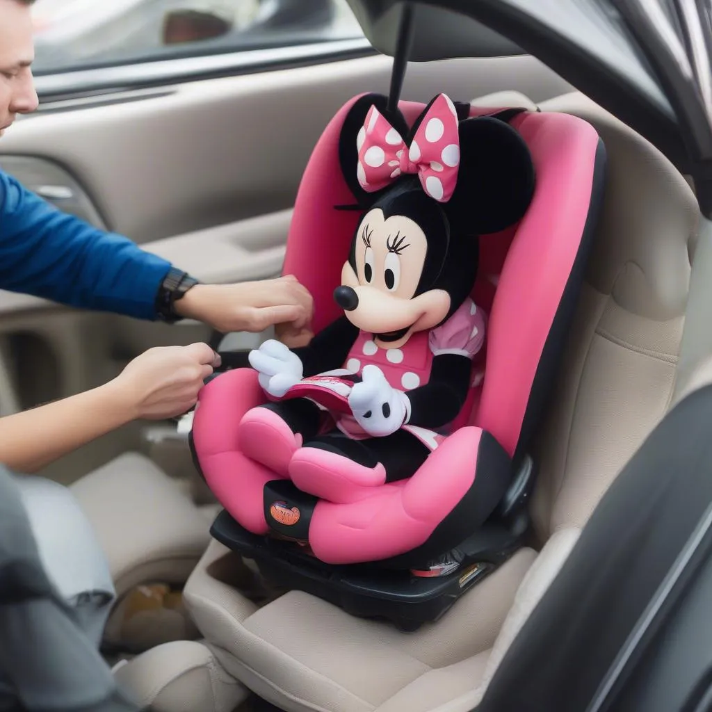 Minnie Mouse Car Seat Installation