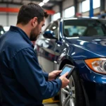 Mitchell scan tool being used to diagnose a BMW