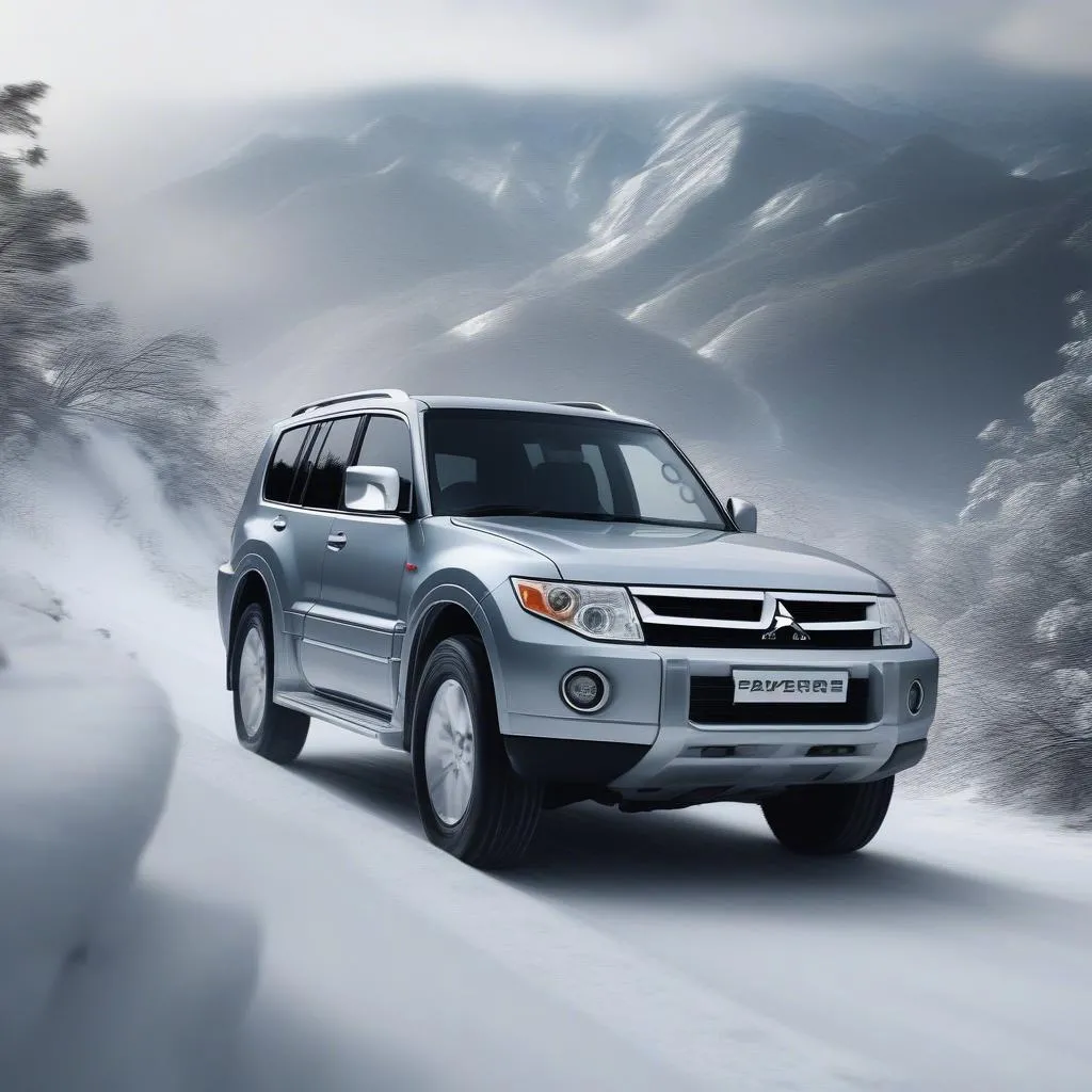 Mitsubishi Pajero in Snow