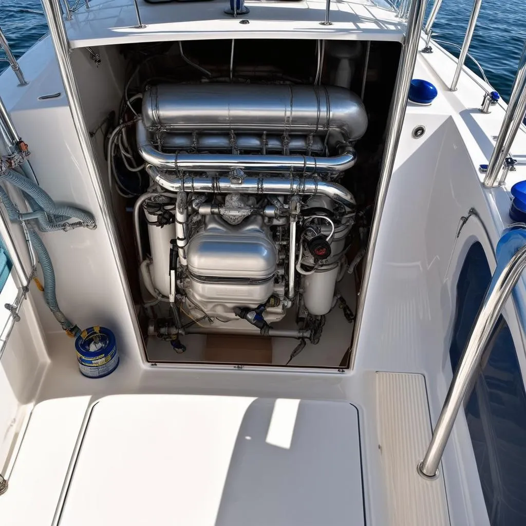 Modern Boat Engine Room