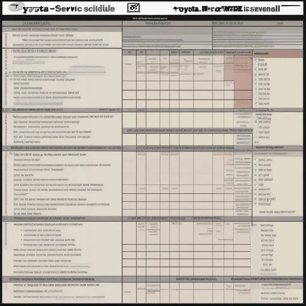 Maintenance Schedule for a Toyota MR2