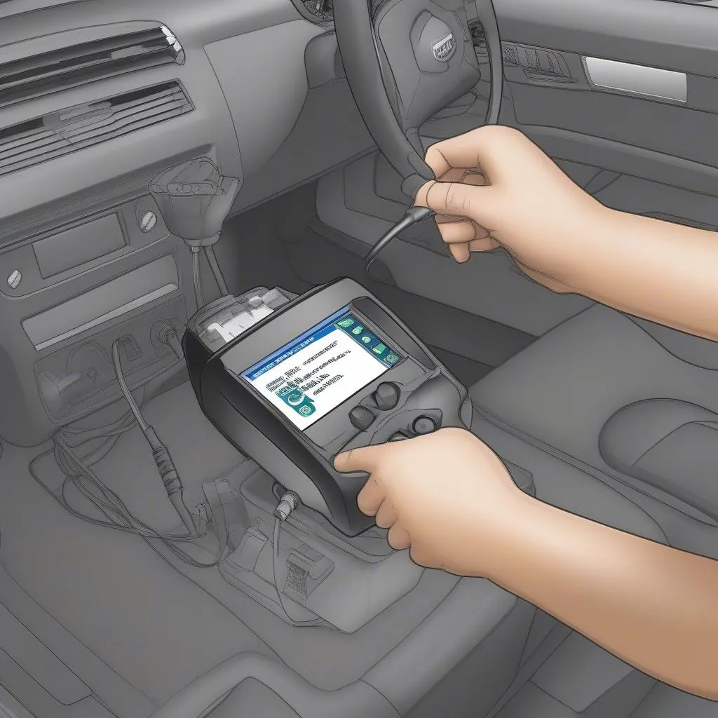 MS309 Scan Tool Connection - Plugging into OBD II Port