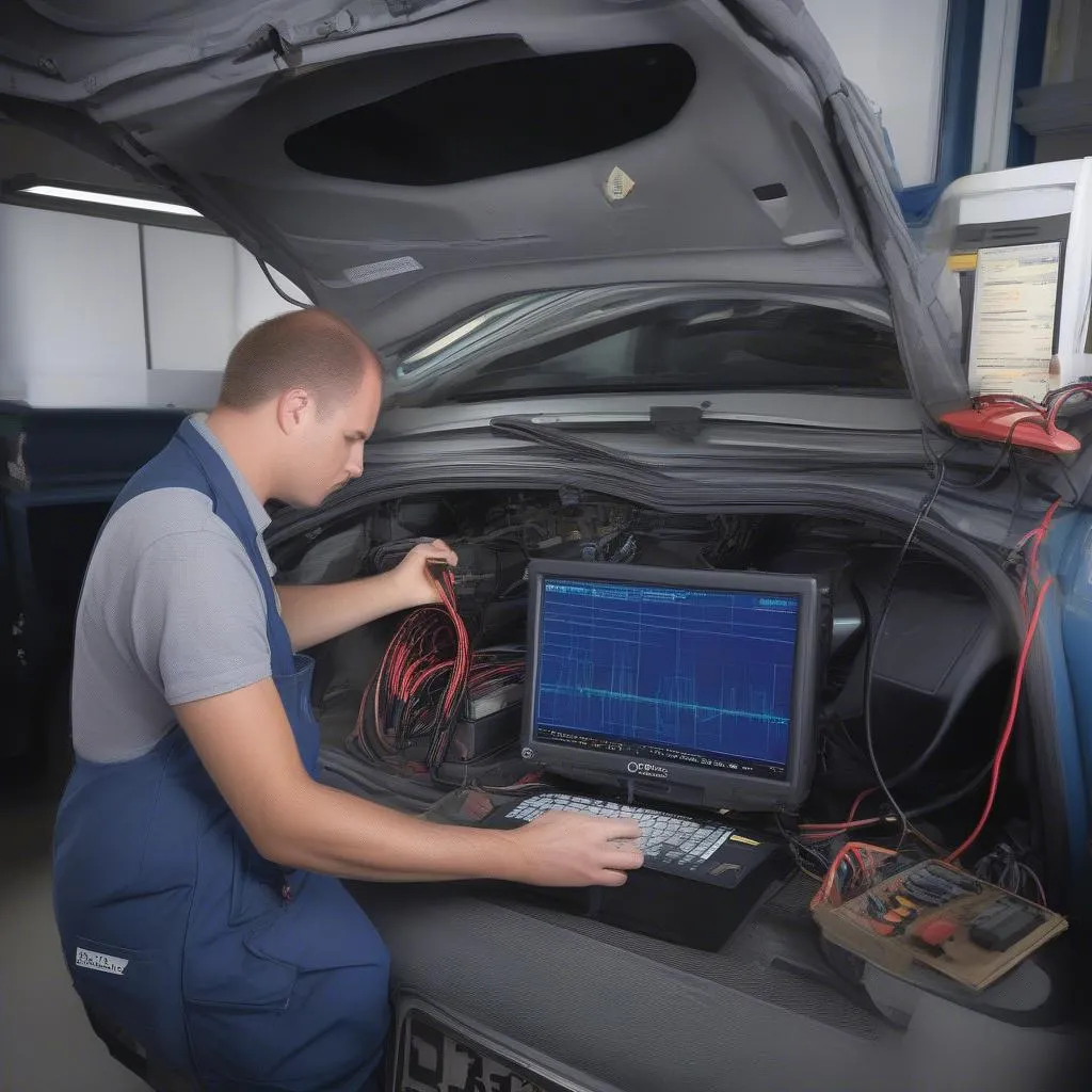 Multi-Scan Tool with Oscilloscope in Use