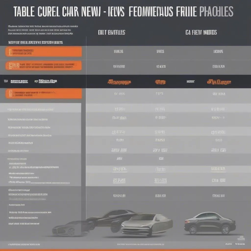 New Car Deals Comparison Table