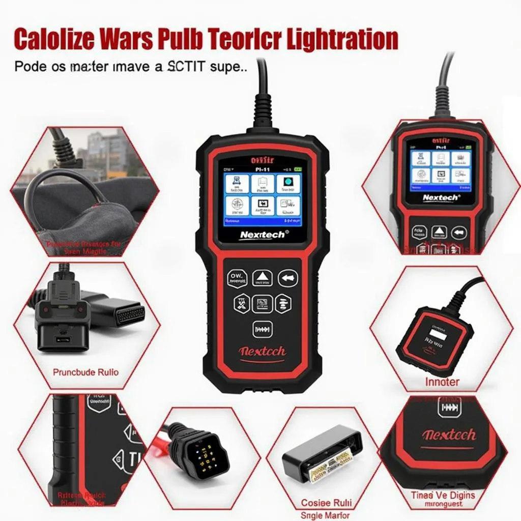 Close-up of Nextech scan tool features